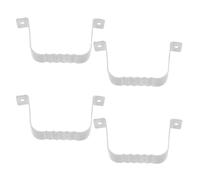 VALICLUD 4 Pièces Support pour Tuyau de Gouttière, Pince pour Tuyau de Gouttière, Alliage D'aluminium, Carré, Blanc, pour Mur Extérieur, Bricolage Maison