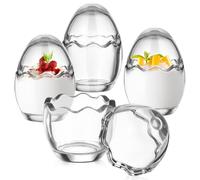 VALICLUD 4pcs Coupes à Pudding en Verre Résistant la Chaleur, Réutilisables, Forme Coquille D'œuf, Design Simple, pour Dessert et Yaourt Maison