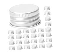 VALICLUD 50pcs Bouchons Filetés en Aluminium à Visser Bouteille Verre, Couvercles Étanches en Aluminium Argenté pour Bouteilles en Verre et Pots, Usage Polyvalent pour Voyage