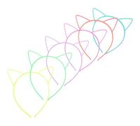 VALICLUD 6pièces Bandeaux LED Oreilles de Chat Lumineux pour Femmes Accessoires Fluorescents Multicolores pour Fête Soirée Costume et Anniversaire