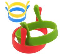 VALICLUD 8 Pièces Anneaux à Œufs de Cuisson, Anneaux à Omelette Réutilisables Ronds en Silicone, Antiadhésifs, à Double Poignée, pour Omelettes et Fritters, la Cuisine et Petit-déjeuner,