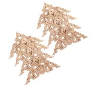 VALICLUD 8 Pièces Applique Décorative D'angle Sculptée en Bois Beige pour Chambre D'garçon et Filles et Chambre, Finition Mate Texture Naturelle et Assemblage sans Couture