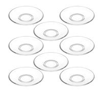 VALICLUD 8 Pièces Soucoupe à Thé Ronde Transparent en Verre | Surface Lisse Non Poreuse, Support Stable, Présentation Élégante au Café, Buffet Festif ou Moment Convivial Autour du Thé