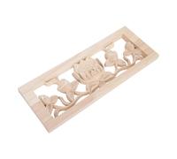 VALICLUD Appliqué Mural en Bois Sculpté, Plaque Décorative Rectangulaire Ajourée, Beige, Légère, pour Mur et Commode, Style Oriental et Romantique Européen