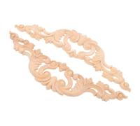 VALICLUD Appliques en Bois Sculpté Décoration Élégante Européenne Beige 2 Pièces Application Facile pour Meubles et Portes D'armoire pour Intérieur Classique