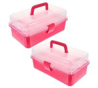 VALICLUD Boîte de Rangement en Plastique Portable Légère 2pcs Plusieurs Compartiments pour Outils et Maquillage, pour Voyage et Usage Quotidien