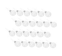 VALICLUD Boules de Noël Transparentes Plates 8 Cm en Plastique Incassable, Ornements Remplissables pour Déco Créative, Fête et Mariage, Lot de 24 Pièces