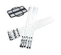 VALICLUD Brochettes à Griller 42cm Ensemble de 10 en Acier Inoxydable Poignée Ondulée Argentée, Sûres pour Viande et Saucisses Lors de Barbecues