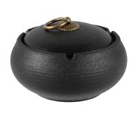 VALICLUD Cendrier en Céramique avec Couvercle, Portable et Coupe-Vent, Design Moderne et Élégant, pour Bureau et Patio, Accessoire Décoratif pour Fumeurs