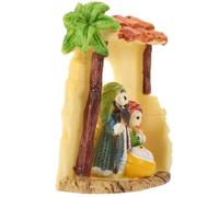 VALICLUD Crèche de Noël Miniature en Résine, Statue Religieuse de Jésus | Décor Jaune pour Cheminée ou Meuble, Design Réaliste, Fond Plat, Style Classique, Léger et Adapté aux Petits Espaces