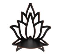 VALICLUD Étagère Murale d'angle Porte-Bougie Décoratif Élégant en Bois Sombre Sculpté de Lotus Motif Ajouré pour Salon ou Chambre