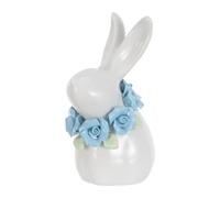 VALICLUD Figurine de Pâques et Élégant et Polyvalent Bleu Lapin en Céramique Décor Rustique Charme Pastoral pour Centre de Table