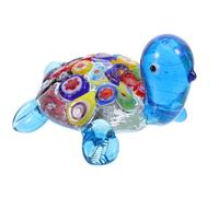VALICLUD Figurine Tortue en Verre Soufflé, Mini Décor de Bureau 6,0 CM | Finition Polie à Main, Bords Arrondis, Protège les Surfaces, Style Nordique Japonerie Moderne