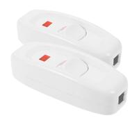 VALICLUD Interrupteur en Ligne Lot de 2 Bouton en Plastique, Équipé D'une Lumière Témoin, 10a 250v pour Cordon de Lampe Vintage Blanc pour Chambre et Salle à Manger