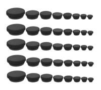 VALICLUD Lot de 125 Bouchons en Silicone Noir Ronds Flexibles pour Étanchéité Précise, Adaptés pour Évacuation de Tuyaux et Évier Cuisine, Utilisation Cuisine ou Toute Pièce