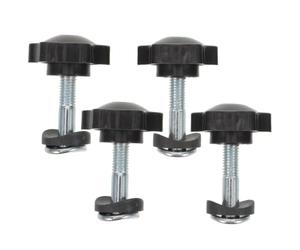 VALICLUD Lot de 4 Set de Set de Pièces Détachées pour Tondeuse à Gazon Noir en Plastique et Métal Écrou et Boulon pour Poignée, Installation Rapide et Résistance la Corrosion