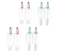 VALICLUD Lot de 8 Flacons de Voyage Portables 50Ml en Petg avec Mousqueton, Faciles à Transporter, pour Huile de Bain et Soins Visage, à Accrocher à Paquet ou Porte-Clés