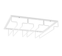 VALICLUD Organisateur de Verres à Vin Suspendu en Fer Blanc, Gain de Place | Support sous Étagère, Installation Simple et Entretien Facile, pour Bar la Cuisine Café Boutique