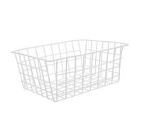 VALICLUD Panier de Rangement Métallique pour Congélateur 28x21,5x12 Cm Blanc, Conteneur de Congélation Domestique Grosse Capacité, Bac de Stockage Alimentaire pour Réfrigérateur la Cuisine