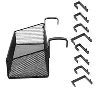 VALICLUD Panier de Rangement Suspendu en Métal pour Lit avec Barreaux, Étagère Suspendue 10 Crochets, Installation Facile, pour Chambres et Bureaux, Panier Noir pour Téléphone et