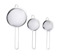 VALICLUD Passoires Cuisine en Acier Inoxydable 3 Pièces Mailles Fines et Longue Poignée pour Filtrer Huile et Résidus, Accessoire pour Pâtes et Légumes