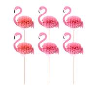 VALICLUD Pics à Gâteaux Lot de 10 Pièces en Papier 3d Flamant Rose Décoration de Gâteau Tropicale Accessoires Créatifs pour Fête Hawaïenne pour Anniversaire D'été