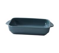 VALICLUD Plat à Cake Rectangulaire en Céramique Bleu avec Poignée Binaurale et Système de Libération Rapide, Cuisine Pâtisserie Maison