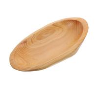 VALICLUD Plateau en Bois Massif Ovale, Assiette à Fruits Pratique, Khaki | Finition Rétro, Polissage Lisse, Fabrication Soignée, Style Créatif, pour Table du Salon Cuisine