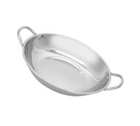 VALICLUD Poêle Inox À Double Poignée 9.84 Pouces Wok Fond Plat Pour Cuisson Maison Poêle En Acier Inoxydable Induction Anti-Brûlure Usage Gaz Et Électrique Polyvalente Pour Pot Chaud Et Ragoût