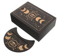 VALICLUD Porte-Tarot décoratif en 15,8x10,6x5 cm avec Coffret Unique et Support Lune, boîte de Rangement pour Cartes et Cristaux, Accessoire pour autel à la Maison