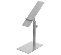 VALICLUD Présentoir à Chaussures Hauteur Réglable, en Acier Inoxydable | Angle Ajustable, Design Moderne Minimaliste, pour Boutique et Vitrine, Finition Argentée Lisse