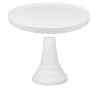 VALICLUD Présentoir à Gâteau Blanc à Pied pour Décoration de Fête, Plateau Rond Élégant pour Anniversaire, Mariage et Buffet de Desserts