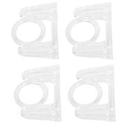 VALICLUD Support de Tringle à Rideaux Rotatif 360° Auto-adhésif en Abs, Lot de 4 Crochets Solides pour Penderie et Porte, la Cuisine et Salle de Bain sans Perçage