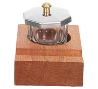VALICLUD Support Rustique en Bois pour Plume de Calligraphie avec Encrier en Verre, Porte-pinceaux Incliné et Organiseur de Bureau pour Écriture