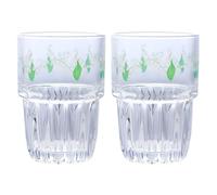 VALICLUD Tasses à Café Décoration Fraîche et Polyvalente Design Fleur de Muguet Lot de 2 en Verre pour Maison ou Restaurant