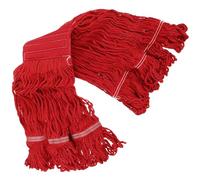 VALICLUD Tête de Balai de Remplacement Professionnelle Résistante à L'usure et Lavable en Coton et Polyester pour Vadrouille de Nettoyage Plat Rouge, Usage Commercial