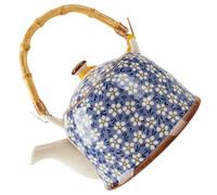 VALICLUD Théière Céramique Japonaise avec Passoire Intégrée, Style Vintage Classique, Capacité pour Maisons et Bureaux, Finition Soignée Bleu