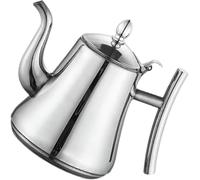 VALICLUD Théière Infuseur Bouilloire à Thé en Acier Inoxydable Argenté Filtre Intégré, Bec Verseur Courbé Anti-éclaboussures, Compatible Induction, pour Thé en Vrac, Usage Maison et Hôtel