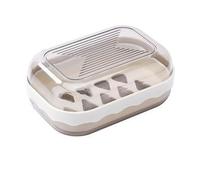 VALINK Boîte à savons de voyage en plastique avec couvercle, porte-savon de voyage, boîte à savon de voyage, porte-savon portable pour salle de bain, voyage, gris et blanc