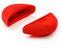 Valira 0166/12 Set de 2 Poignées en Silicone, Rouge, 10,5x4x4,5 cm