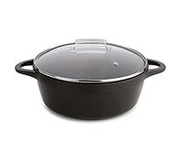 Valira 4142/25 Cocotte Haute Premium de 28 cm fabriqué en Espagne, en Fonte d'aluminium avec Anti-adhérent écologique renforcé, apte pour l'induction, Noir, Ø28 cm