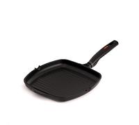 Valira 4582/25 Grill Premium de 26x26 cm fabriqué en Espagne, en Fonte d'aluminium avec Anti-adhérent écologique renforcé, apte pour l'induction, Noir