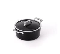 Valira 4669/25 Aire Cocotte + Couvercle Fonte d'Aluminium Anse Métal Noir 24 cm