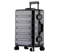 Valise à roulettes à roulettes en aluminium et magnésium à coque rigide, grande capacité