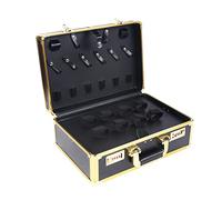 Valise de coiffeur - Mallette de maquillage - Mallette à outils dorée - Grande mallette de transport pour stylistes - Organiseur pour coiffure, Métal