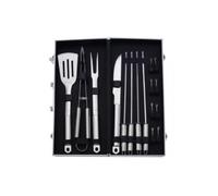 Pradel Excellence - WB107 - Mallette Barbecue 16 pcs - Essentiels - Ustensiles Inox avec Manches Résistants - Spatule, Pince, Fourchette, Couteau, Brochettes - Lave-Vaisselle - Mallette de Rangement