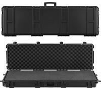 Valise rigide pour armes - Valise pour fusils d'épaule - Verrouillable - IP67 étanche - Avec roulettes - Mousse XPE amovible - Dimensions 134,1 x 42,5 x 18 cm - Noir