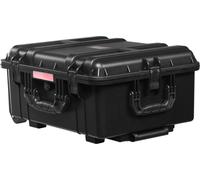 Valise rigide résistante aux intempéries de 2,5 pi³ avec roulettes et poignée rétractable, couleur noire