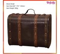 Valise vintage en bois - AKOZON - Modèle vintage - Marron - 24 x 17 x 12 cm - Serrure sans clé
