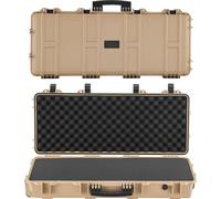 Valises pour armes - Valise pour fusils d'épaule - Coque rigide - Verrouillable - IP67 étanche - Avec roulettes - Mousse prédécoupée - 978 x 420 x 173 mm - Kaki